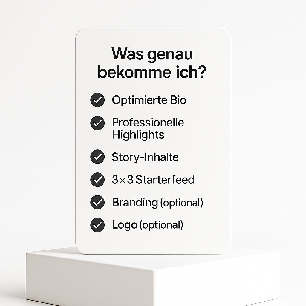Instagram Starter-Kit Leistungsübersicht – professionelles Setup für Unternehmen