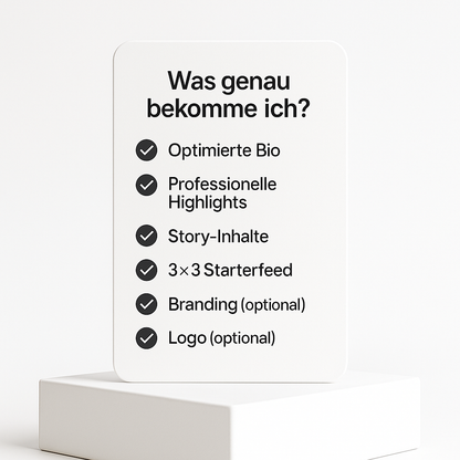 Instagram Starter-Kit Leistungsübersicht – professionelles Setup für Unternehmen