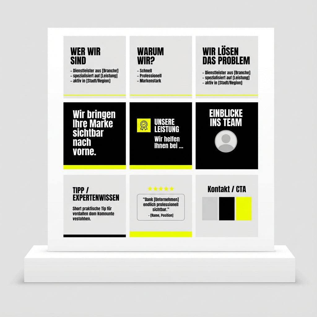 Instagram Feed Design – 3x3 Grid-Layout für professionelle Business-Profile