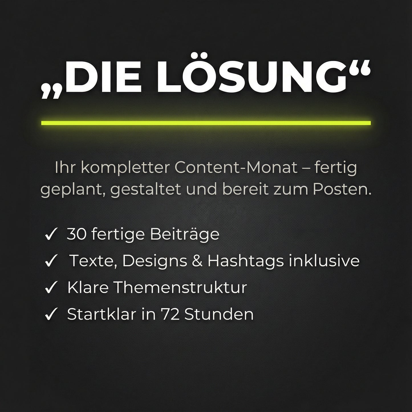30-Tage-Social Media DONE-FOR-YOU 30 Fertige Beiträge inkl. Texte & Designs – startklar in 72h