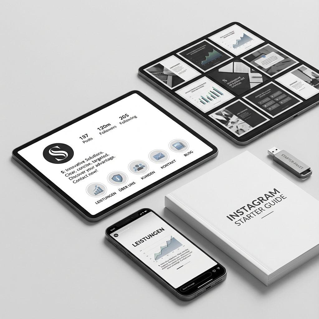 Instagram Business Setup – komplettes Profil-Design mit Logo Feed und Highlights